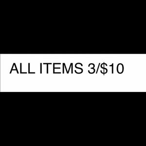 All Items 3/$10